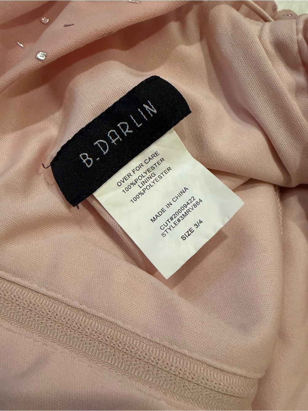 B Darlin Blush Pink Ruched Ruffle Mini Dress - Picture 4 of 4
